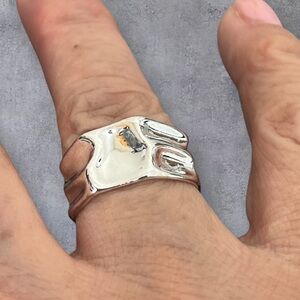 Silver band ring adjustable size stamped .925